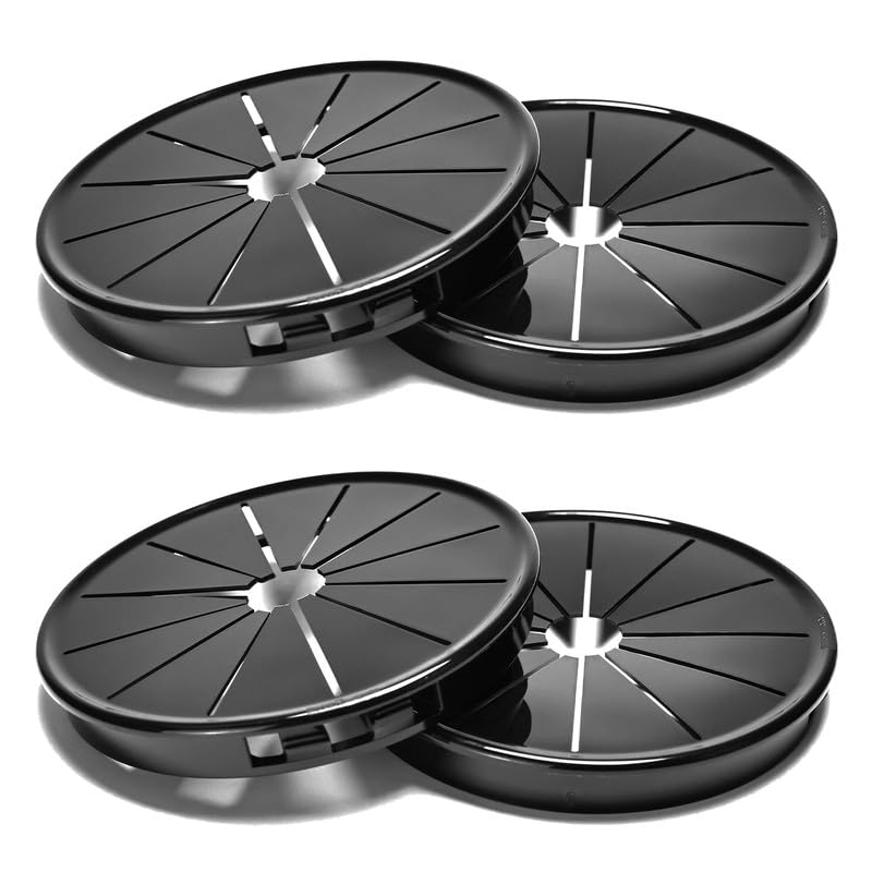 EASYEAH Store 4PCS Cable Grommets, 3-9/16"(90mm) Desk Hole Cover Petal Shaped Buckle Type Nylon Snap Bushing Grommet, Wire Hole Cover Insert for Cables and Cords Management and Protection of Cabinet, Black - Image 1